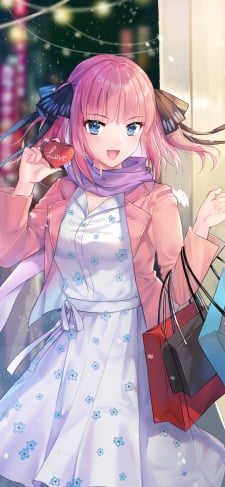 ショッピングをする可愛い中野二乃 / 五等分の花嫁のiPhone / スマホ壁紙