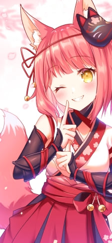 ウィンクしながらニンニンポーズをする可愛い咲夜あずさ / バーチャルYouTuber / VtuberのiPhone / スマホ壁紙