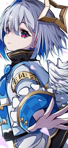 桜の花びらと手を広げる天音かなた / ホロライブ / バーチャルYouTuber / VtuberのiPhone / スマホ壁紙