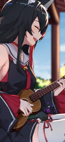 ウクレレを弾き唄う大神ミオ / ホロライブ / バーチャルYouTuber / VtuberのiPhone / スマホ壁紙