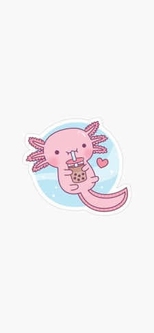 Bobalotl Boba Tea AxolotlのiPhone / スマホ壁紙