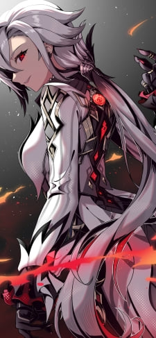 炎をまとうかっこいいアルレッキーノ / 原神のiPhone / スマホ壁紙