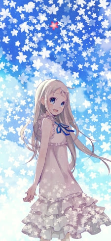 沢山の白い花と可愛い本間芽衣子 / あの日見た花の名前を僕達はまだ知らない。のiPhone / スマホ壁紙