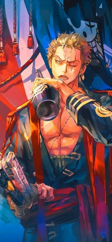 酒を飲むロロノア・ゾロのiPhone / スマホ壁紙