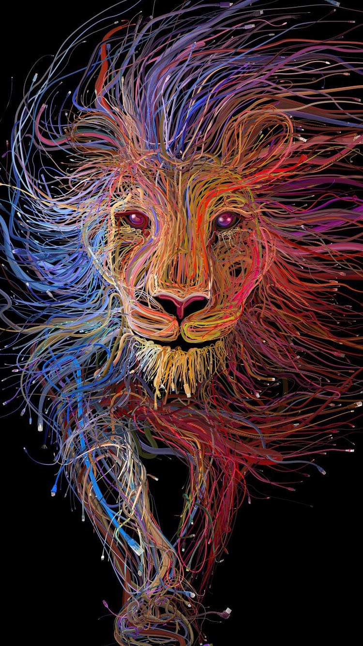 ライオン アート 百獣の王のiphone6壁紙 壁紙キングダム スマホ版