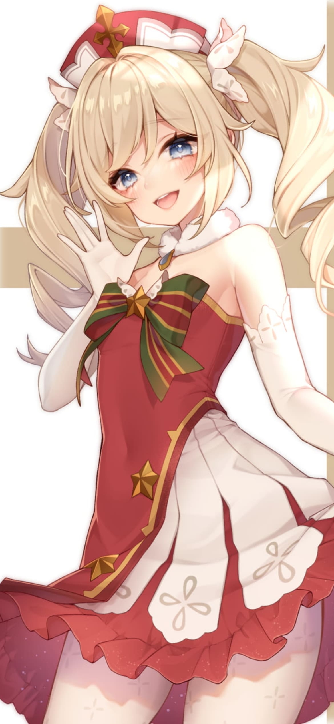 原神 かわいい手を振るバーバラの1170 x 2532 / スマホ壁紙