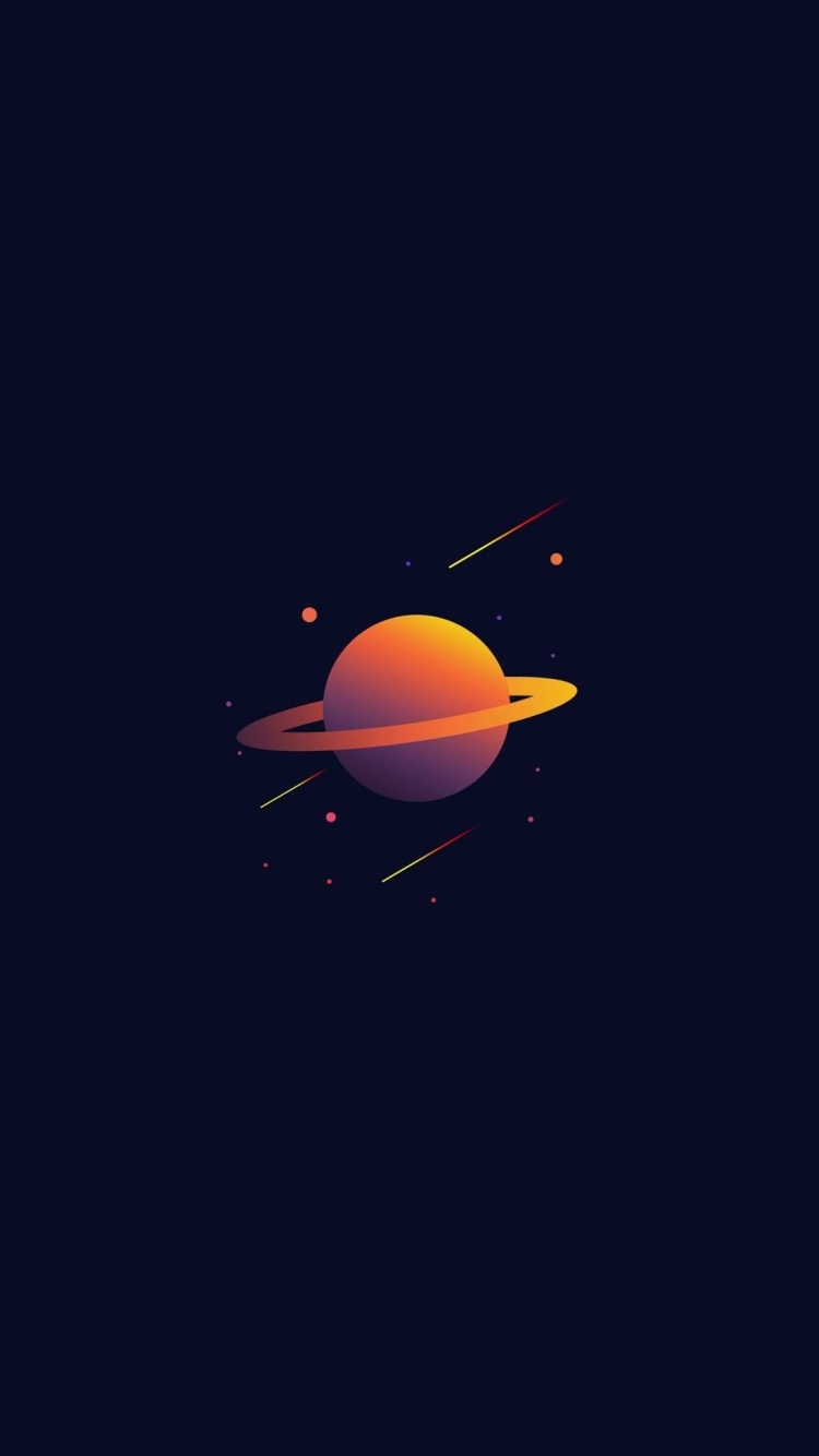 土星 アイコン 宇宙 イラストの750 x 1334 / スマホ壁紙