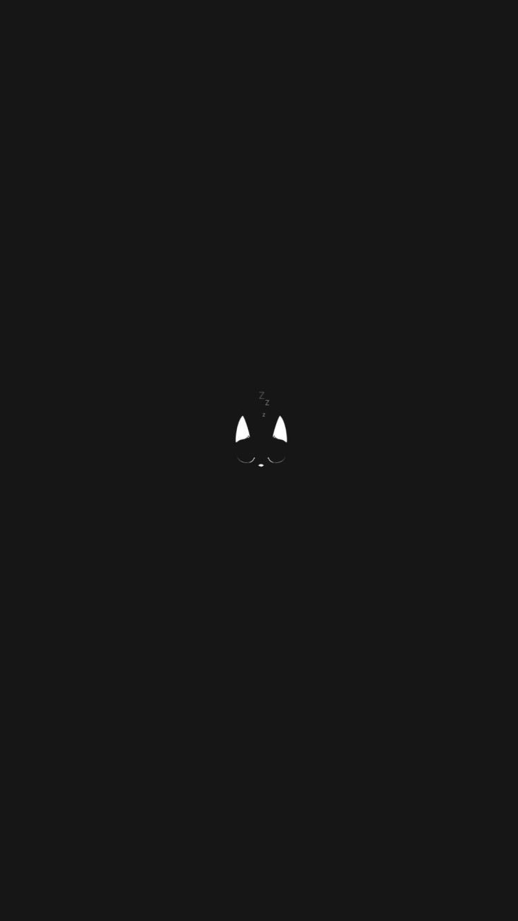 ミニマル 黒猫 シンプルの750 x 1333 / スマホ壁紙