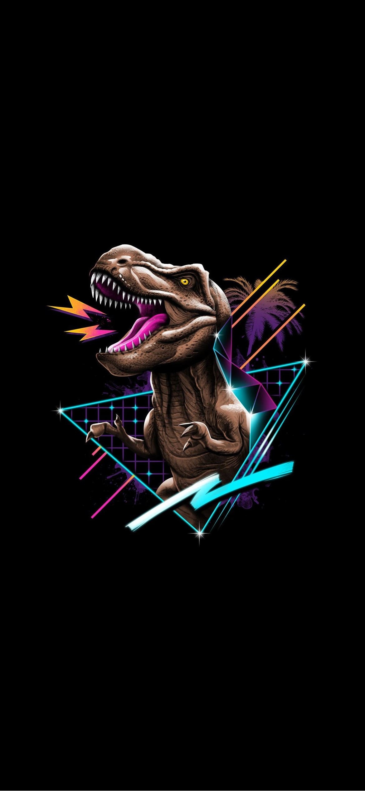 ティラノサウルス 恐竜 イラストの1170 x 2532 / スマホ壁紙