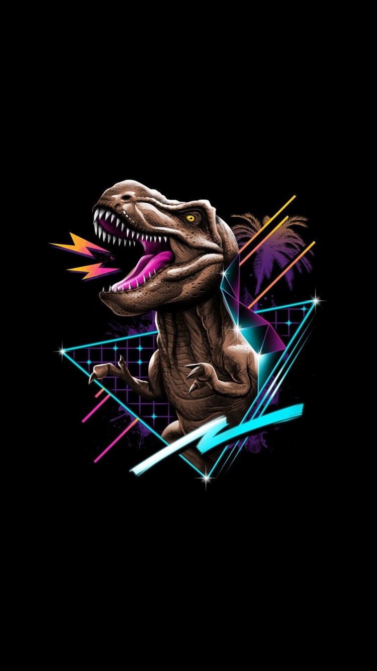 ティラノサウルス 恐竜 イラストの750 x 1334 / スマホ壁紙