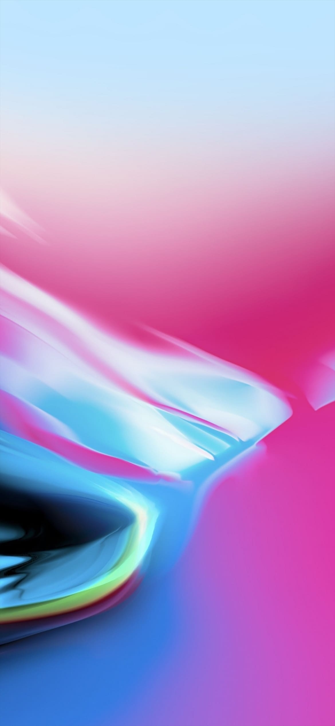 ドロッとした水色とピンクの液体の1170 x 2532 / スマホ壁紙