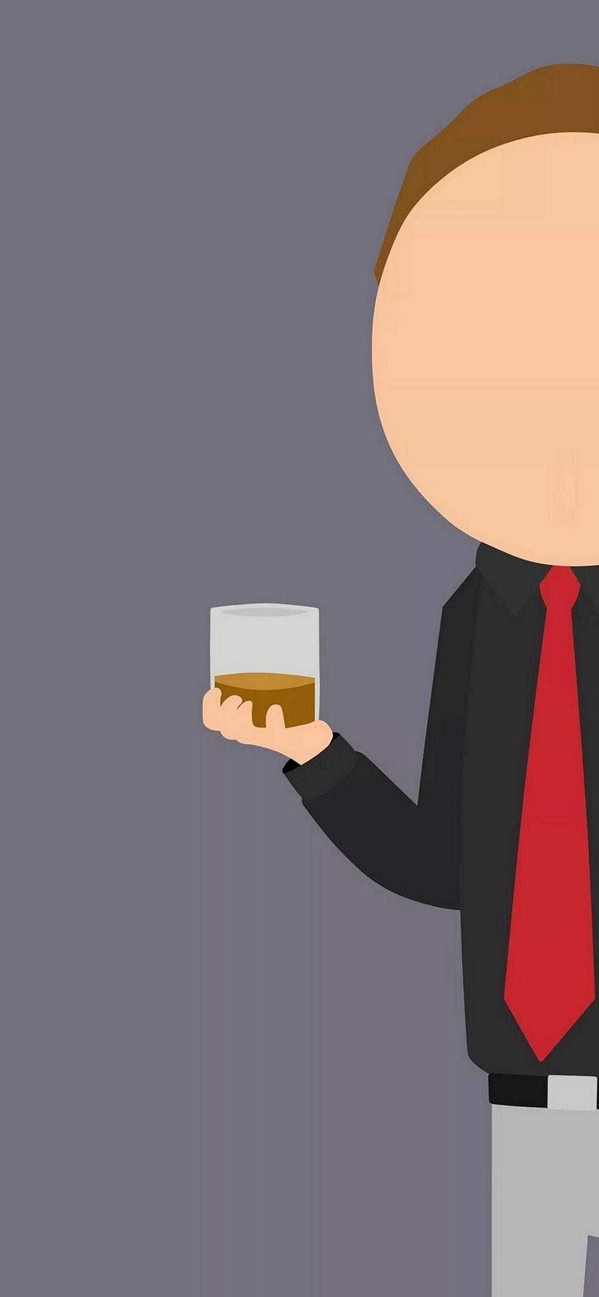 お酒を持った男性のイラストの1170 x 2532 / スマホ壁紙