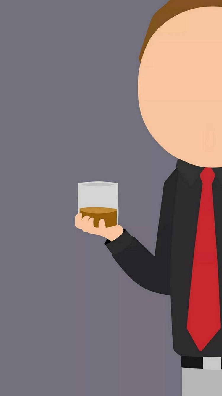 お酒を持った男性のイラストの750 x 1334 / スマホ壁紙