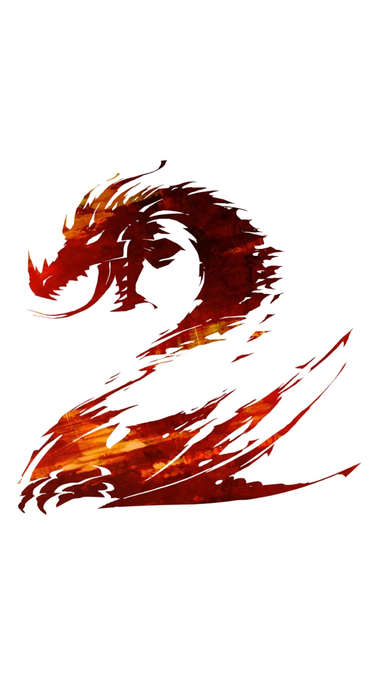 Guild Wars 2 かっこいい赤いドラゴンの750 x 1334 / スマホ壁紙