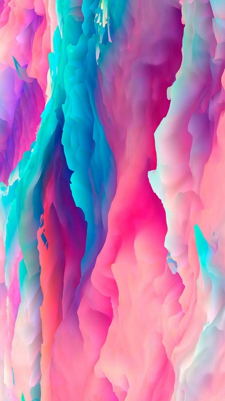 ピンク・水色のパターンの750 x 1334 / スマホ壁紙