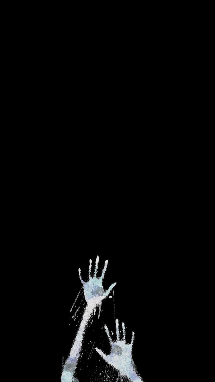 画面にへばりつく幽霊 ホラー オカルト 心霊 ドッキリの750 x 1334 / スマホ壁紙