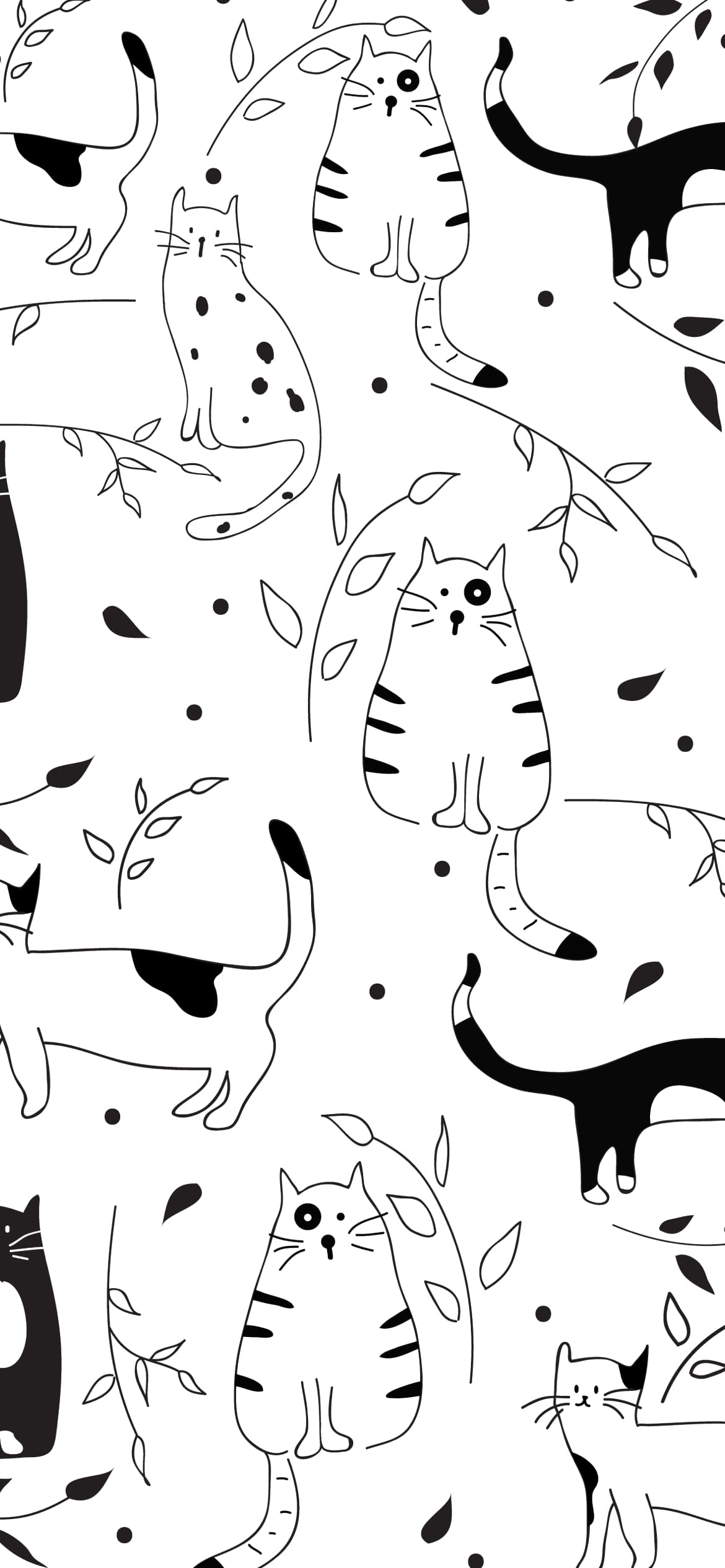 かわいい猫のイラスト・アート おしゃれの1170 x 2532 / スマホ壁紙