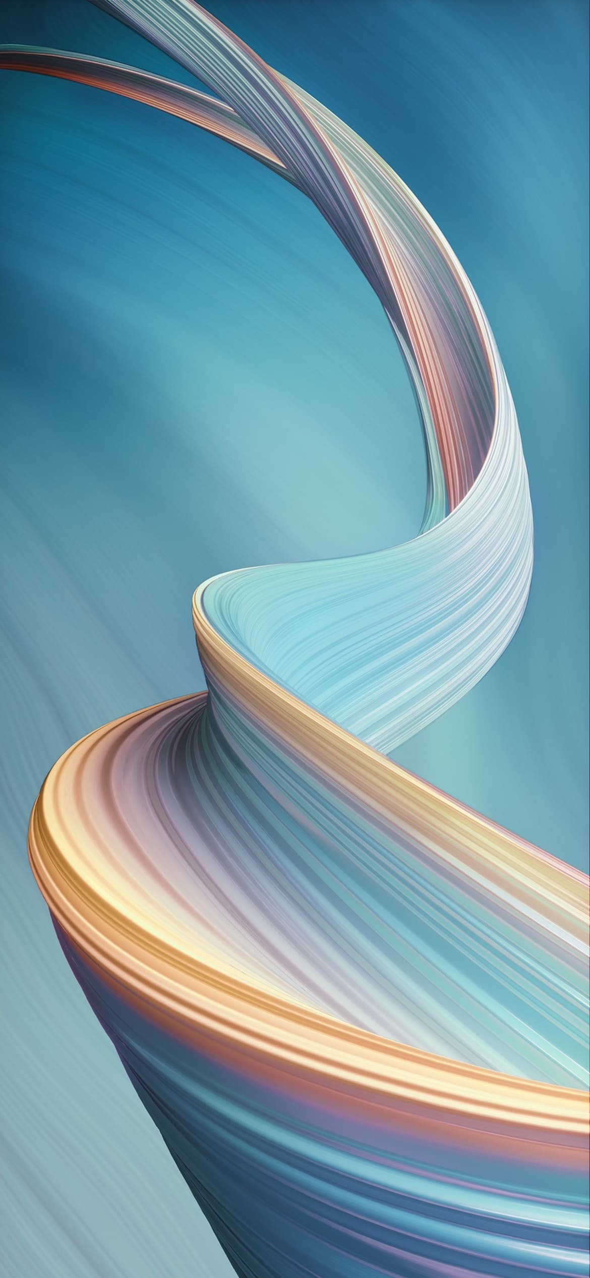 黄色・水色の無数のラインの1170 x 2532 / スマホ壁紙