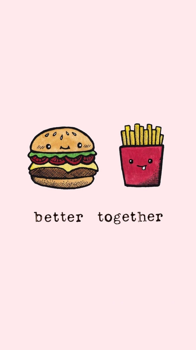 ハンバーガー フライドポテト better togetherの750 x 1334 / スマホ壁紙