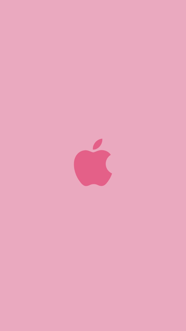 可愛いピンクのApple ロゴの750 x 1334 / スマホ壁紙