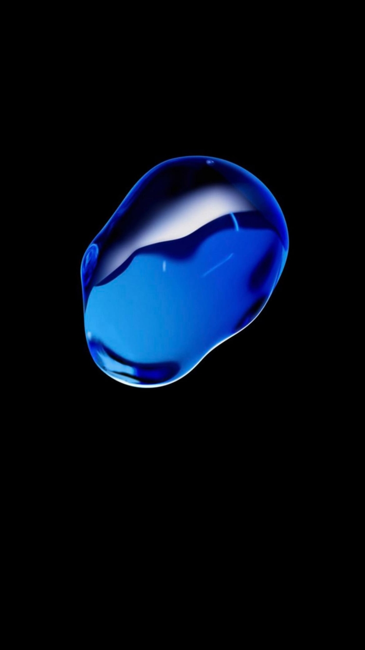 濃淡のある青い水滴の750 x 1334 / スマホ壁紙