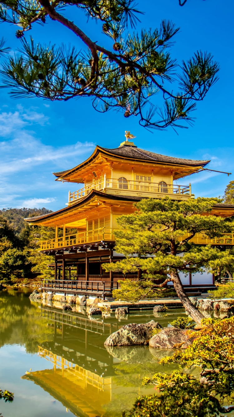 京都府 金閣寺 鹿苑寺の750 x 1334 / スマホ壁紙
