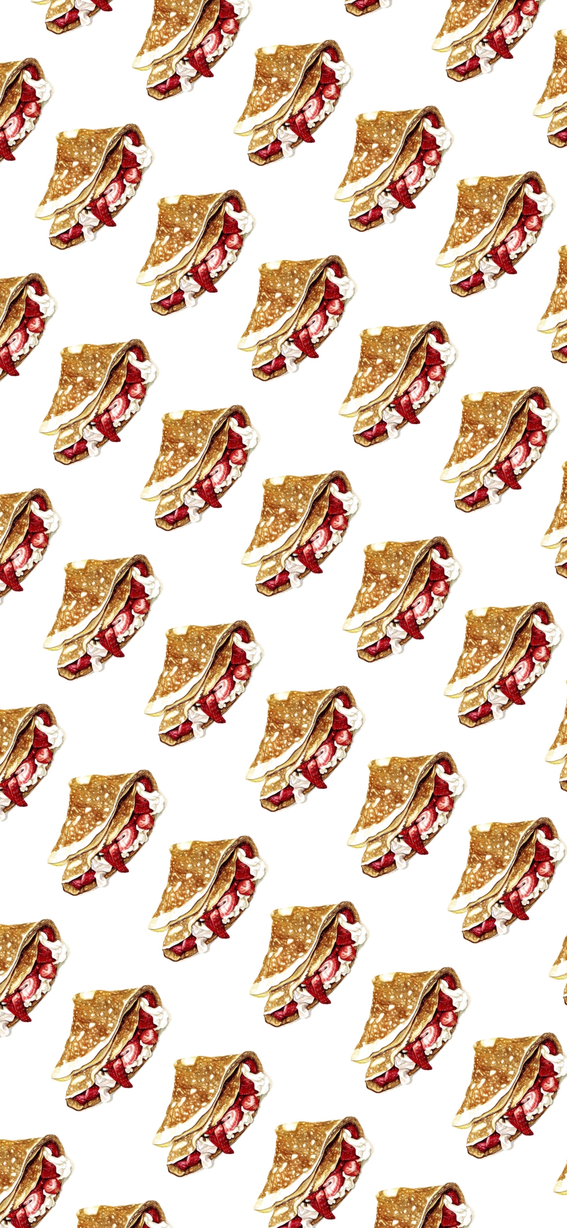 苺のクレープの1170 x 2532 / スマホ壁紙