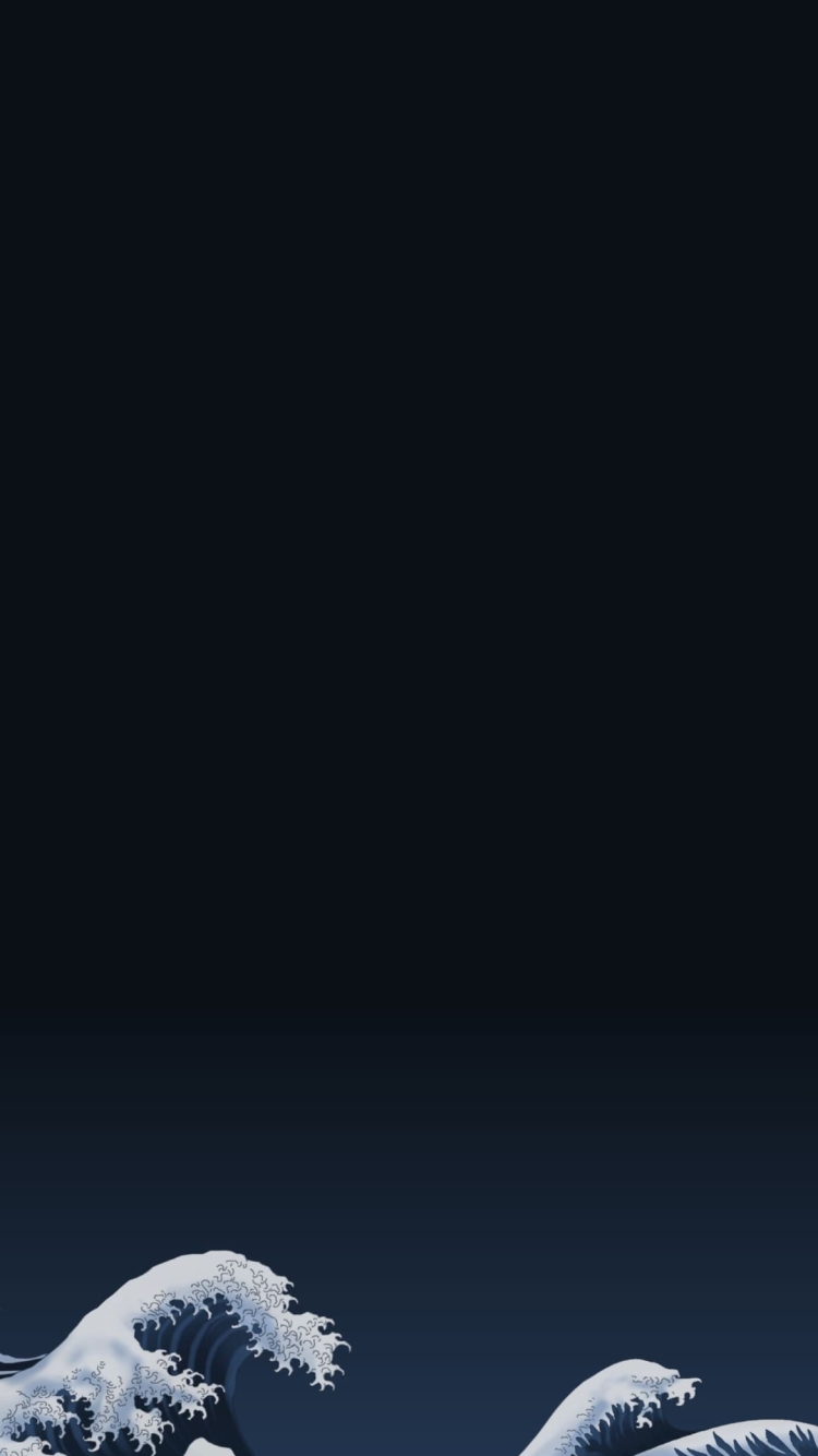 富士山と高波の750 x 1334 / スマホ壁紙