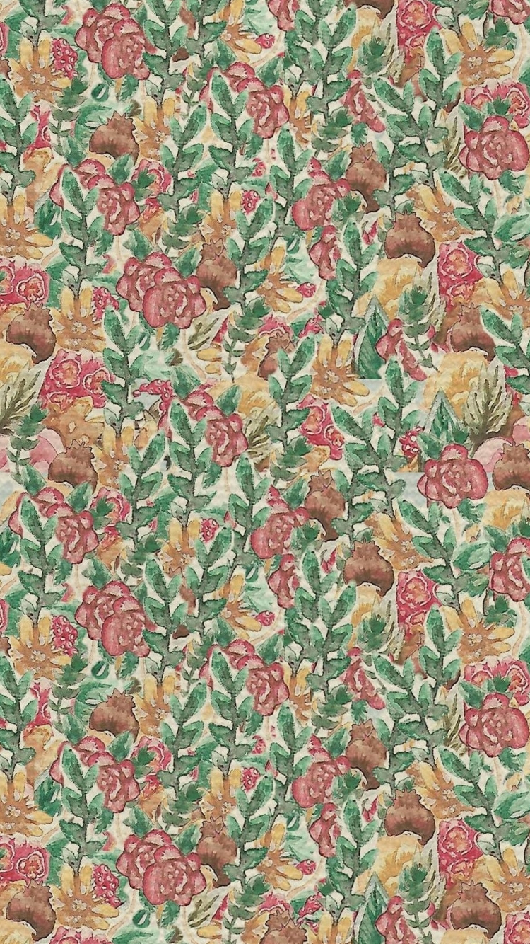 可愛い花柄模様の750 x 1334 / スマホ壁紙