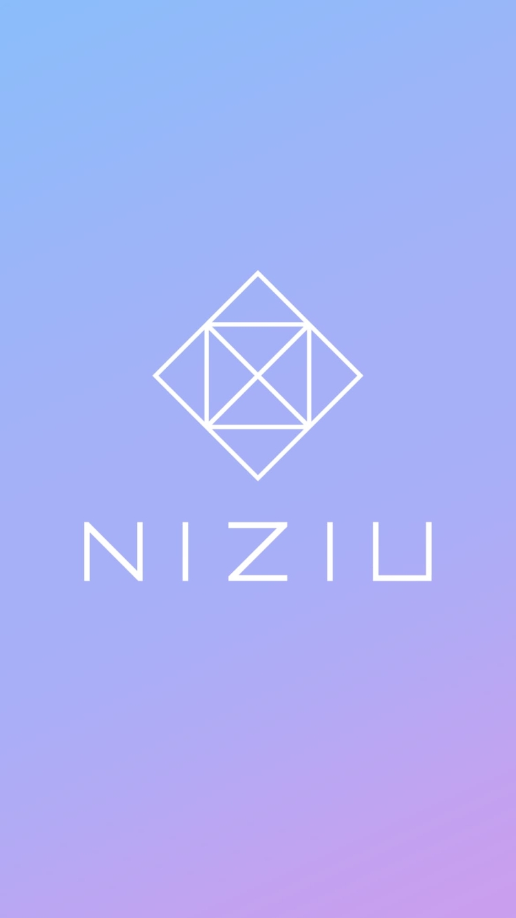 淡いグラデーションのNiziUのロゴの750 x 1334 / スマホ壁紙