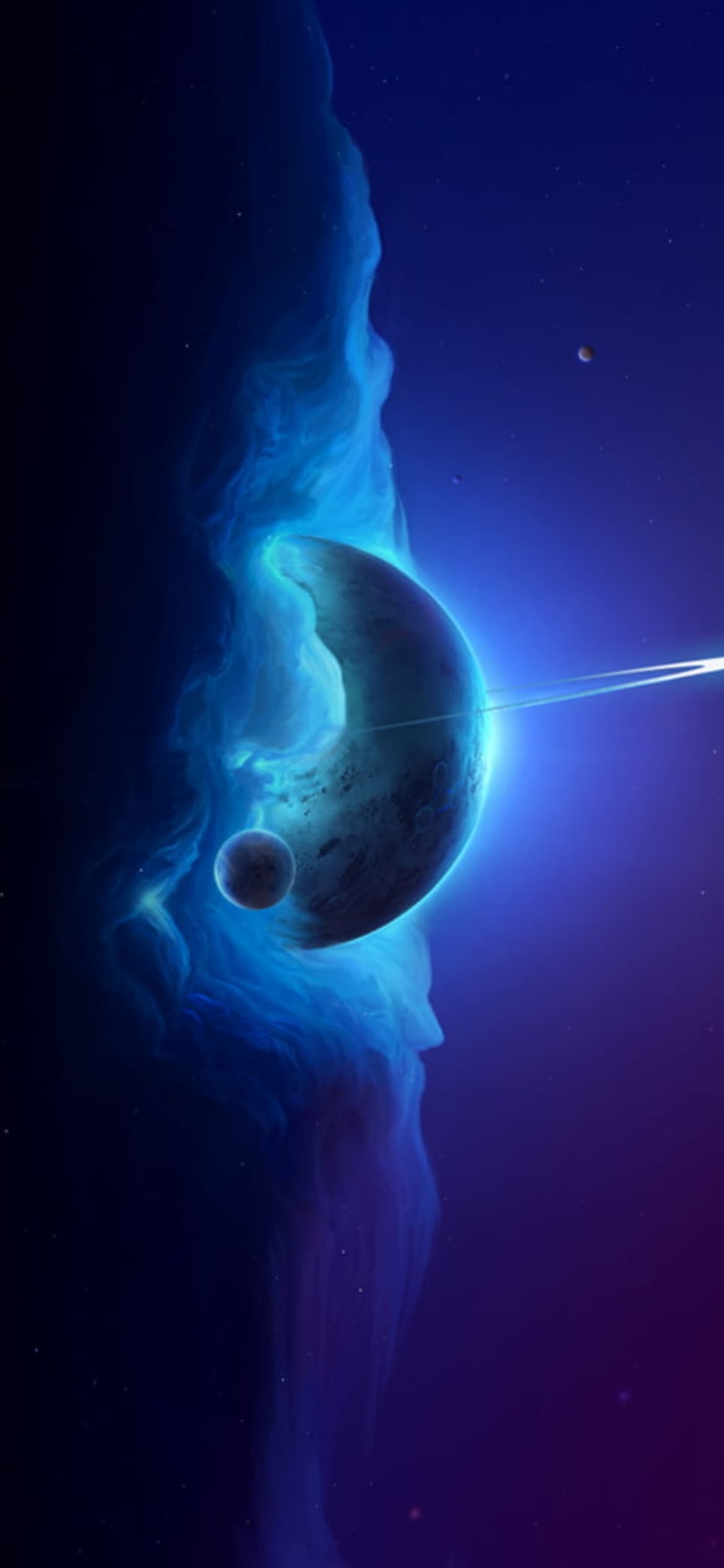 綺麗な紫の惑星 宇宙の1170 x 2532 / スマホ壁紙