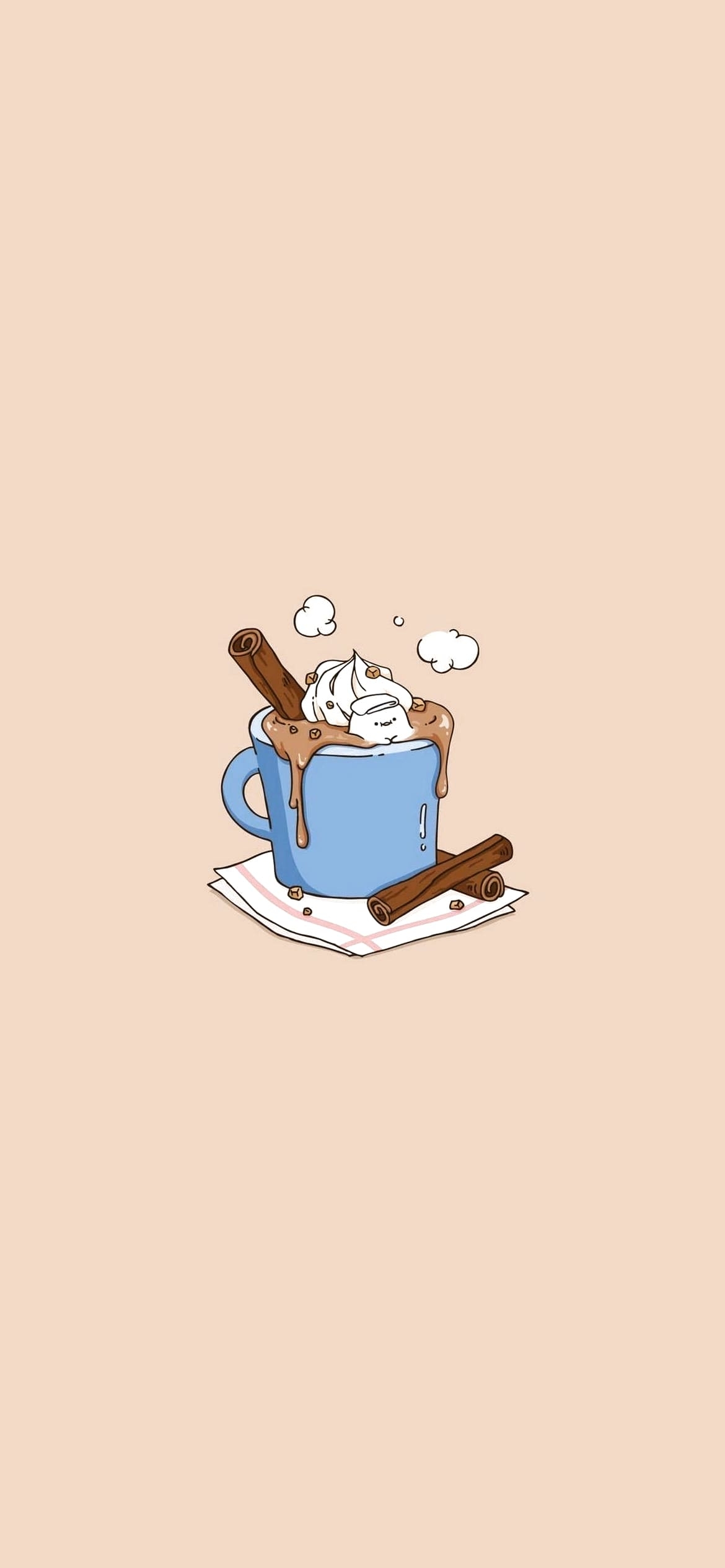 クリーム カフェラテ チョコの1170 x 2532 / スマホ壁紙