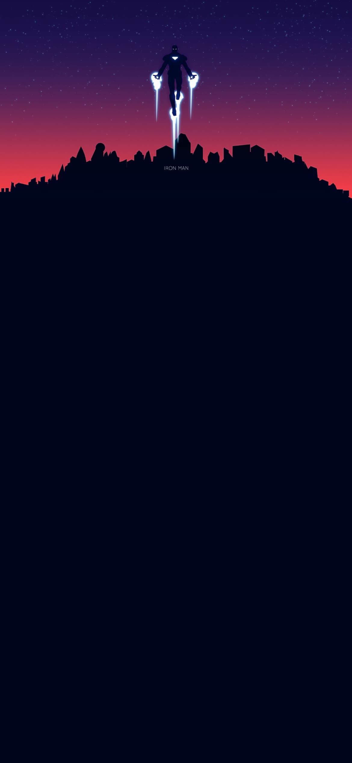 アイアンマン ironman 夜 シルエットの1170 x 2532 / スマホ壁紙