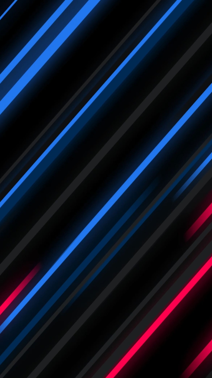 黒・赤・青のラインの744 x 1328 / スマホ壁紙