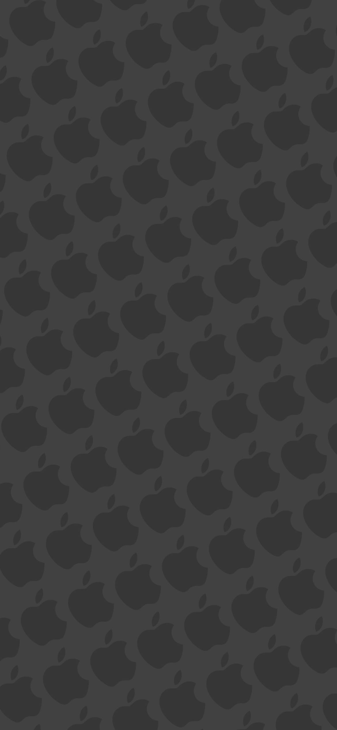 マット・グレー アップルのロゴ パターンの1170 x 2532 / スマホ壁紙