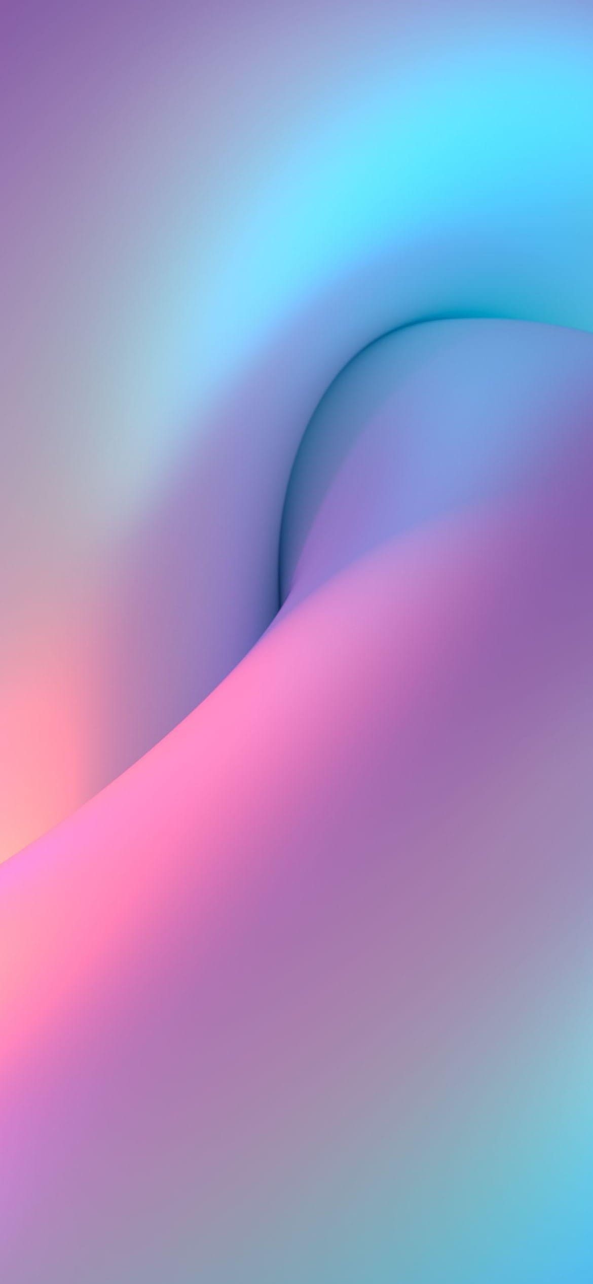 淡い水色・ピンク色のうねりの1170 x 2532 / スマホ壁紙