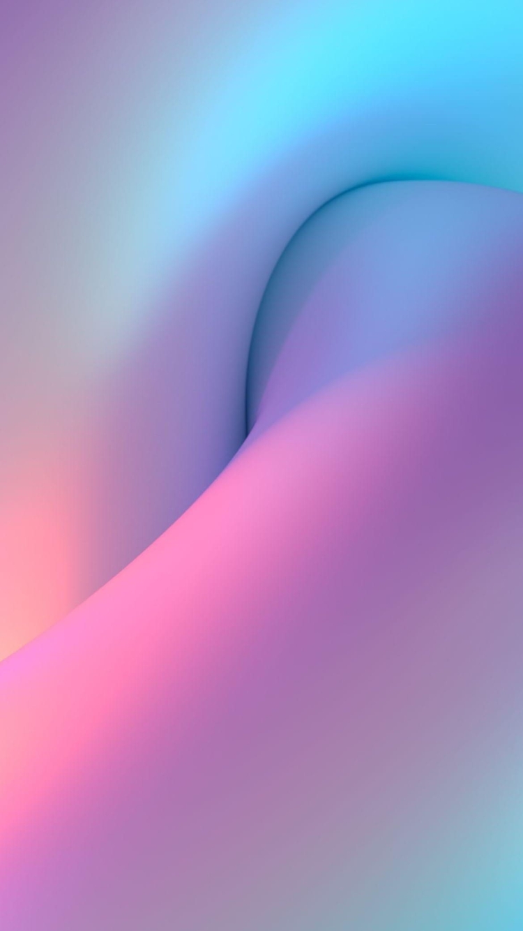 淡い水色・ピンク色のうねりの750 x 1334 / スマホ壁紙