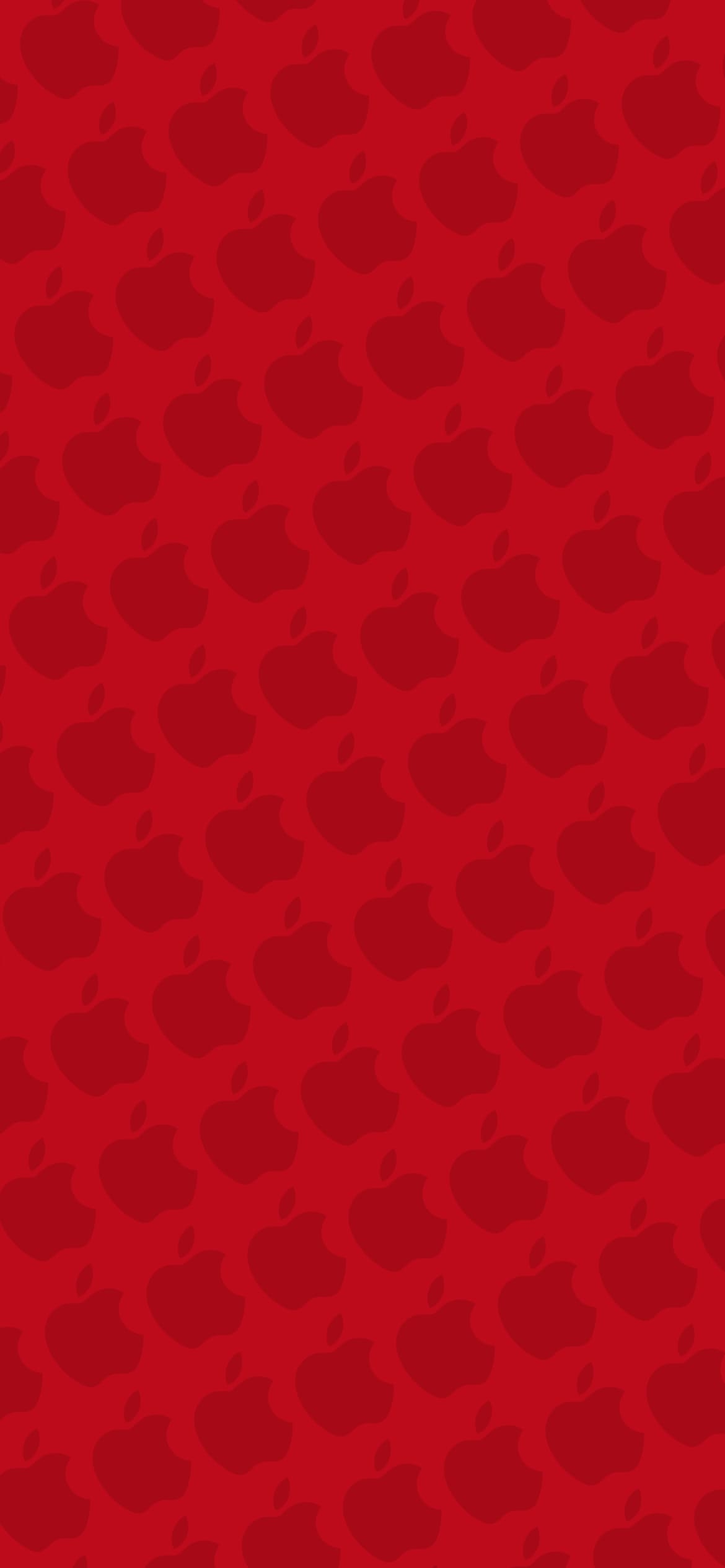 ビビッド・レッド アップルのロゴ パターンの1170 x 2532 / スマホ壁紙