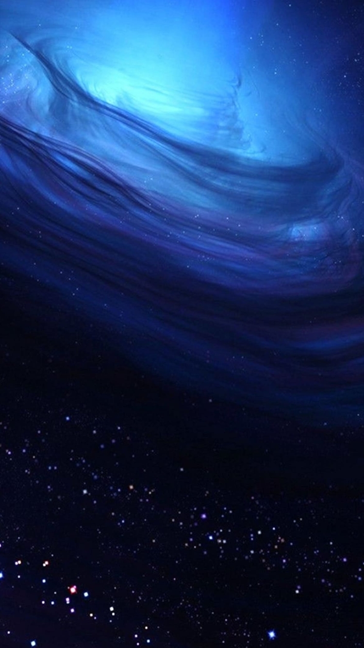 青いネビュラ 銀河の750 x 1334 / スマホ壁紙