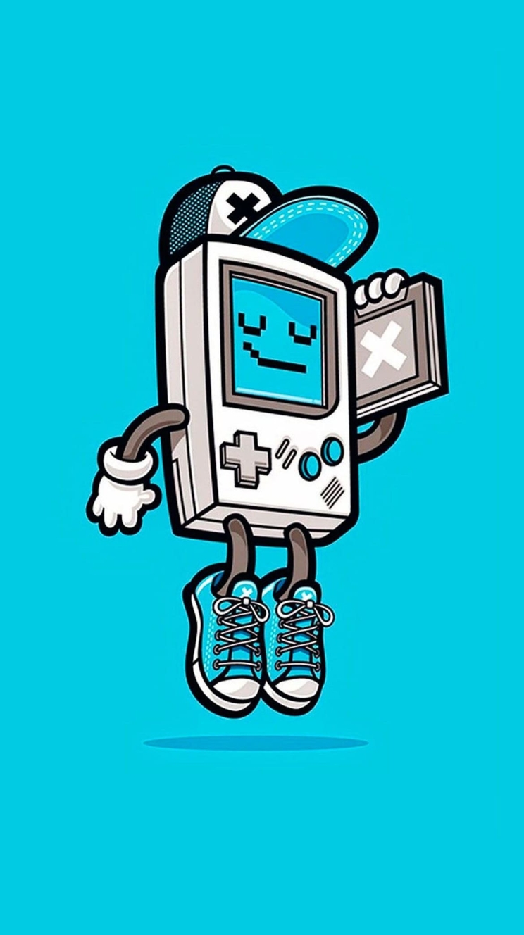 ジャンプするゲームボーイの744 x 1328 / スマホ壁紙