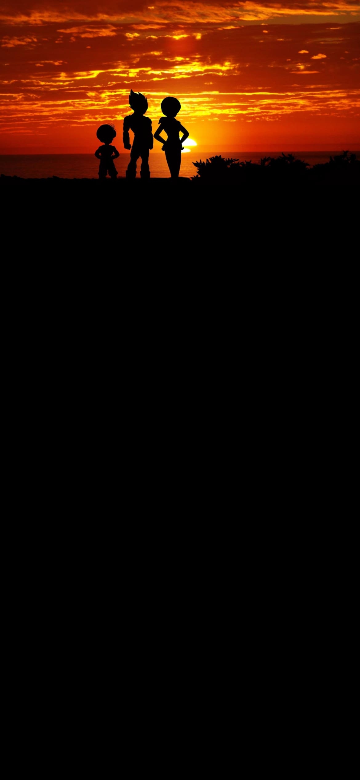 ドラゴンボール 夕陽 ブルマ ベジータ トランクスの1170 x 2532 / スマホ壁紙