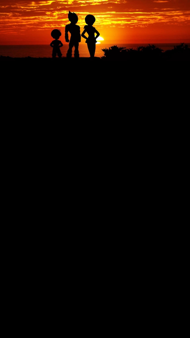 ドラゴンボール 夕陽 ブルマ ベジータ トランクスの750 x 1334 / スマホ壁紙
