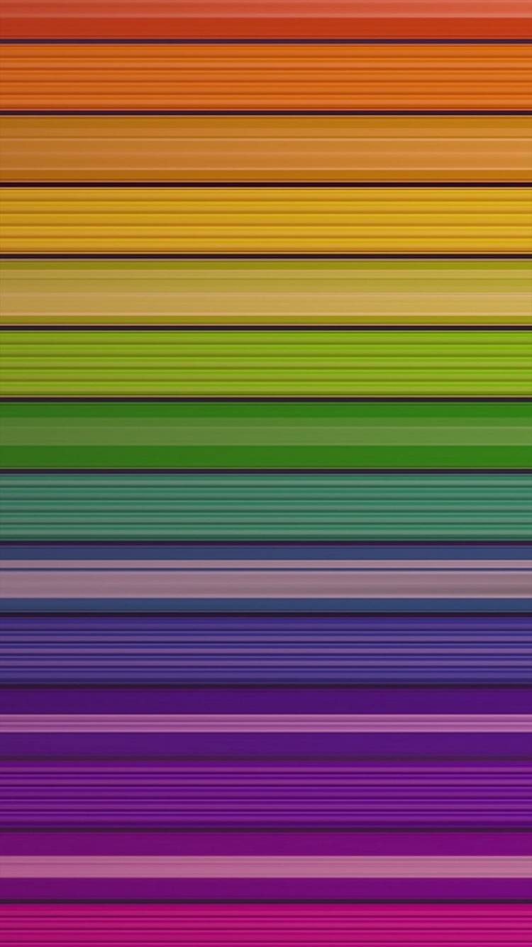虹色の横のラインの750 x 1334 / スマホ壁紙