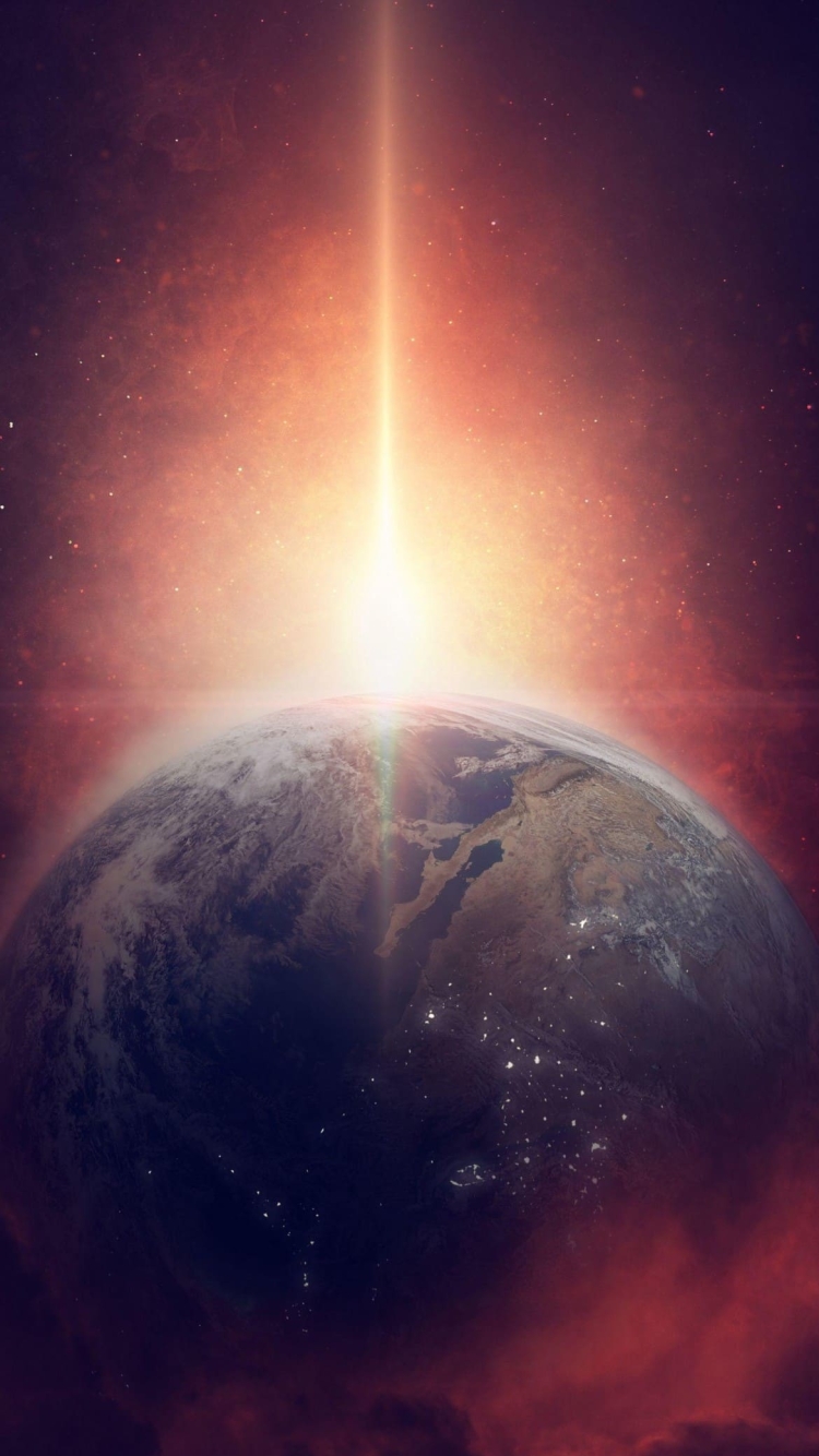 地球 宇宙のバーストの750 x 1334 / スマホ壁紙