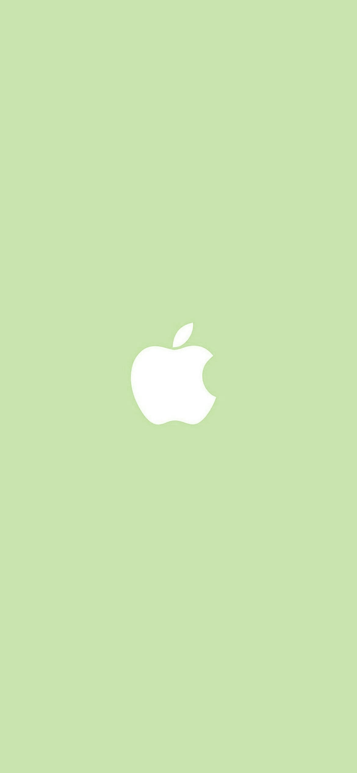 パステルカラー 緑 アップルのロゴマークの1170 x 2532 / スマホ壁紙