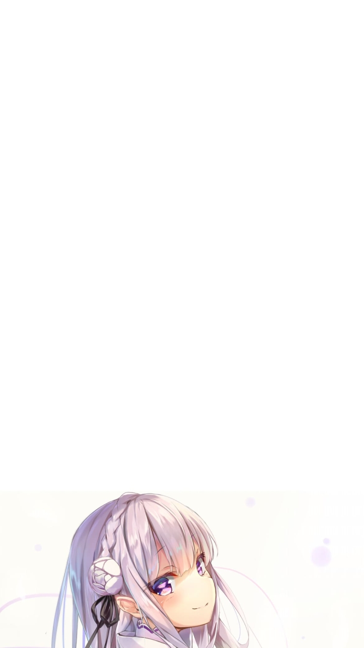 Re:ゼロから始める異世界生活 振り返るエミリアの750 x 1334 / スマホ壁紙