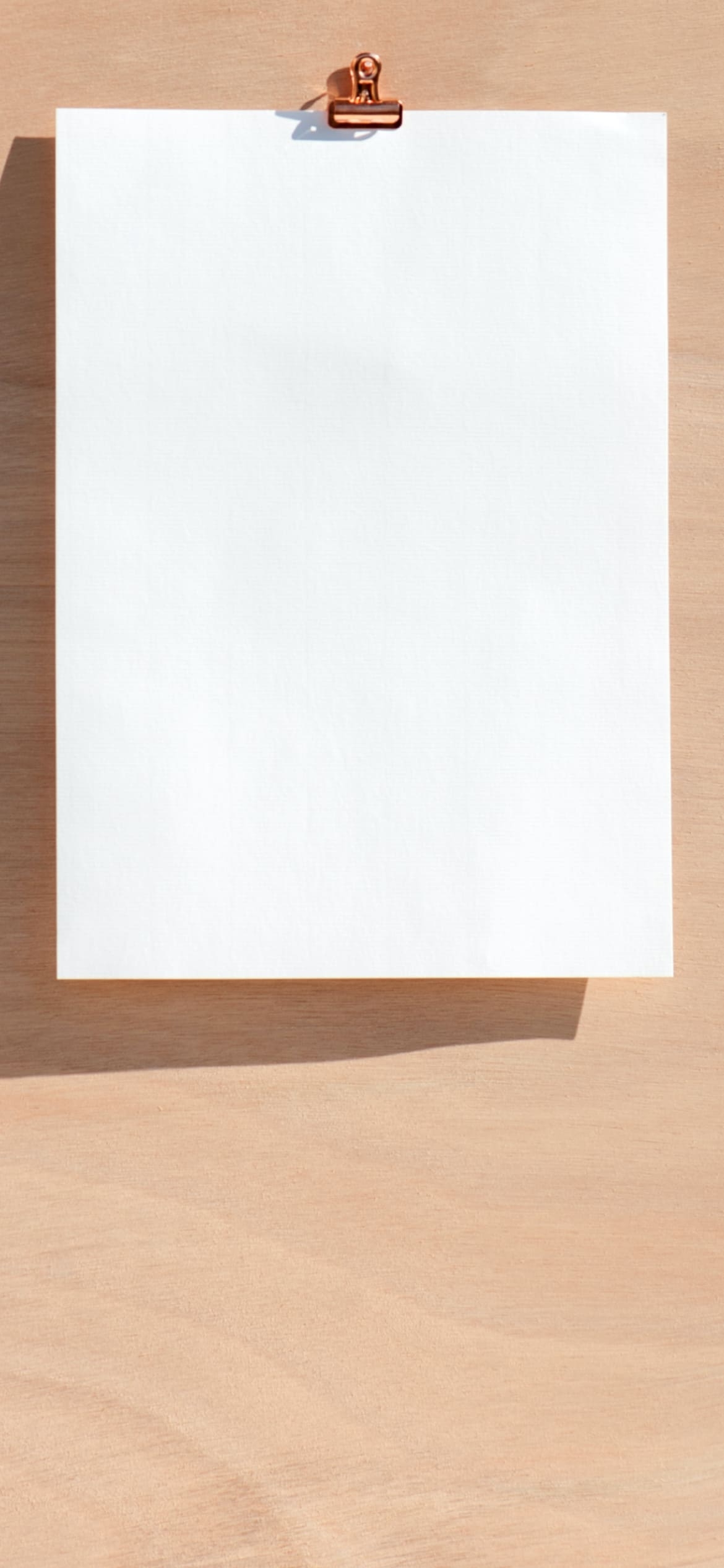 木の板と白い紙の1170 x 2532 / スマホ壁紙