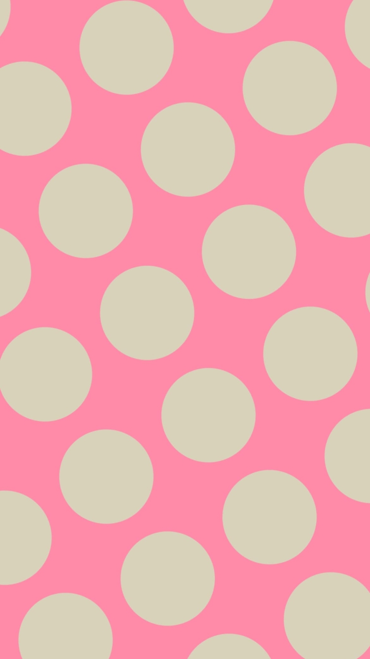 ビビッド・ピンク色のドット柄の750 x 1334 / スマホ壁紙