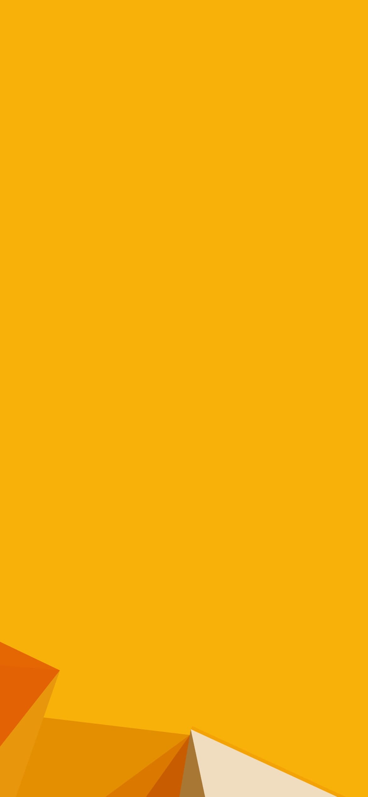 黄色のシンプルなポリゴンの1170 x 2532 / スマホ壁紙