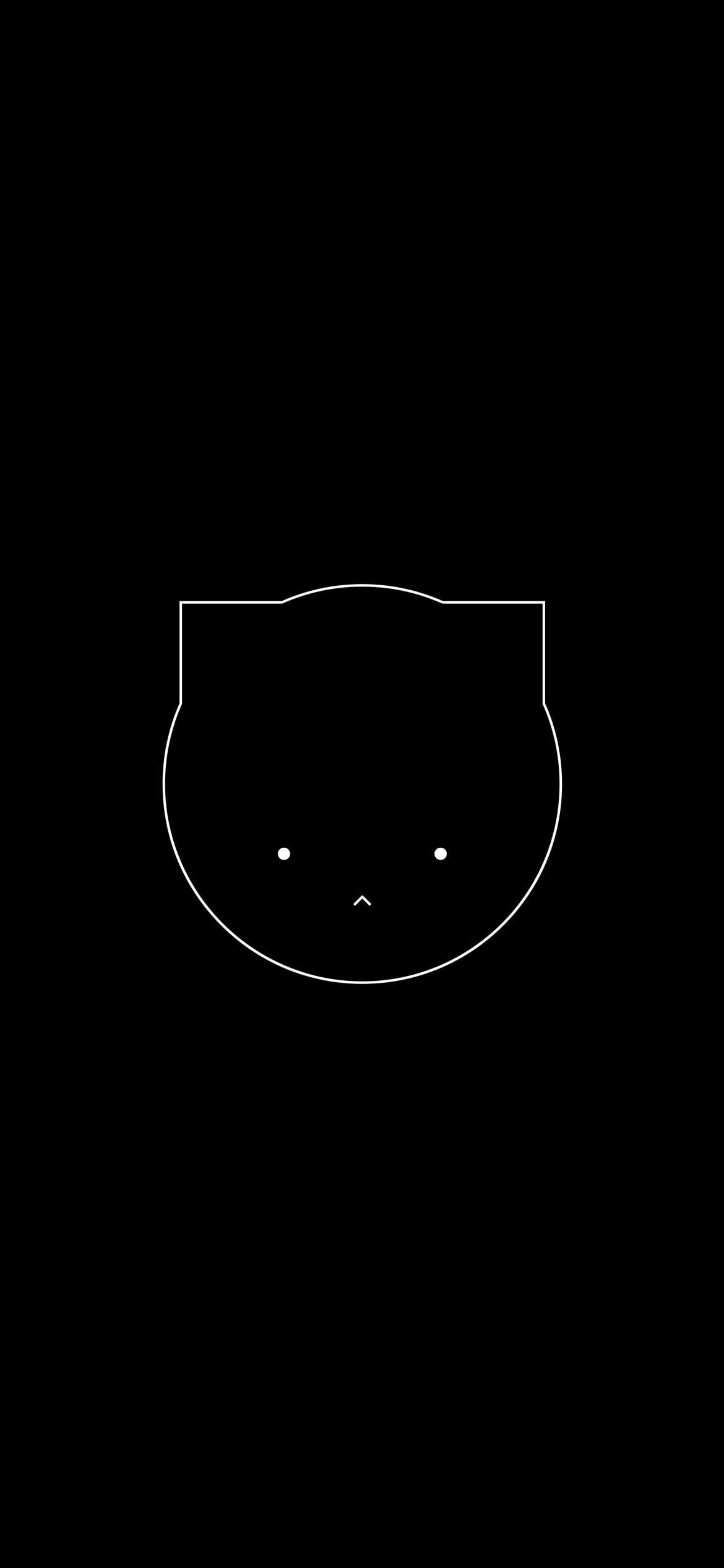 猫 シンプル アイコンの1170 x 2532 / スマホ壁紙